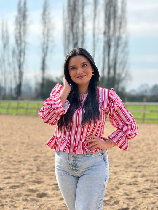 Blusa rayas rosada