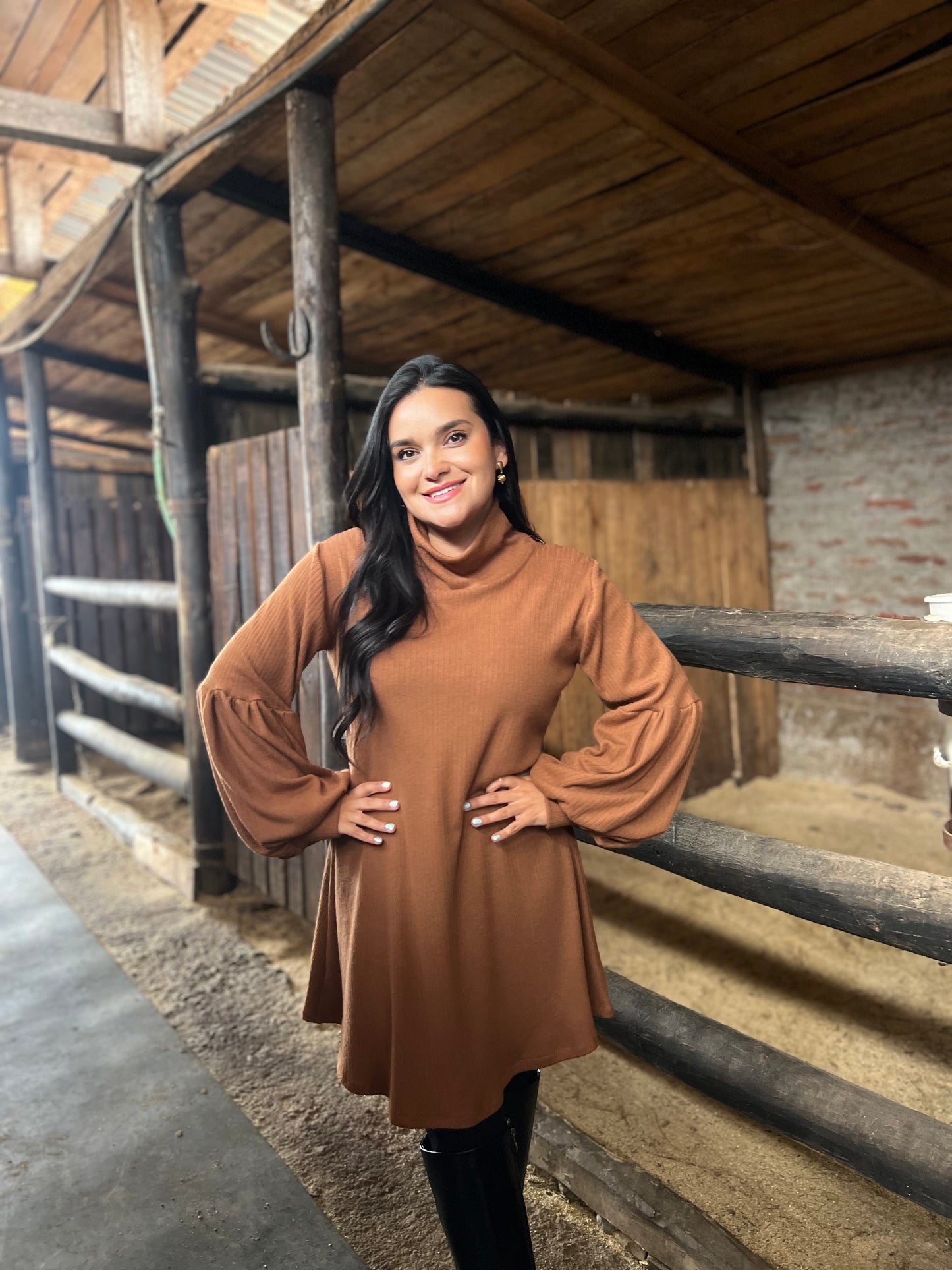 Vestido lanilla Camel