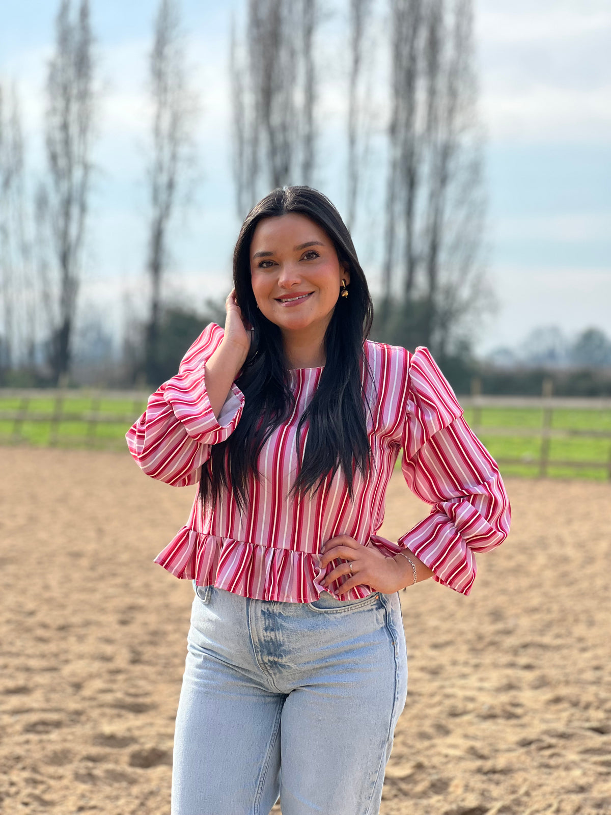 Blusa rayas rosada