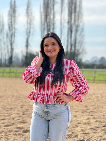 Blusa rayas rosada