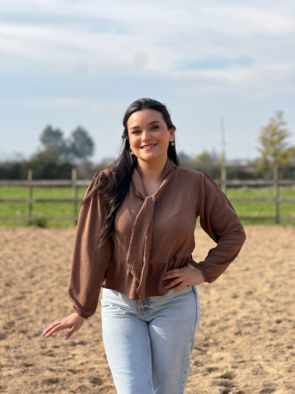 Blusa lazo café