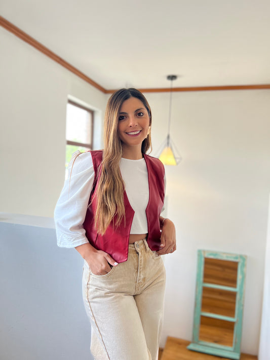 Chaqueta sin manga ecocuero