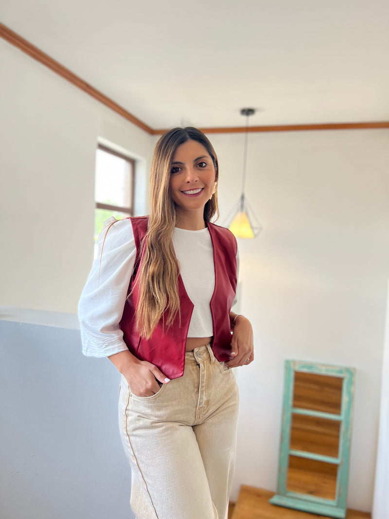 Chaqueta sin manga ecocuero