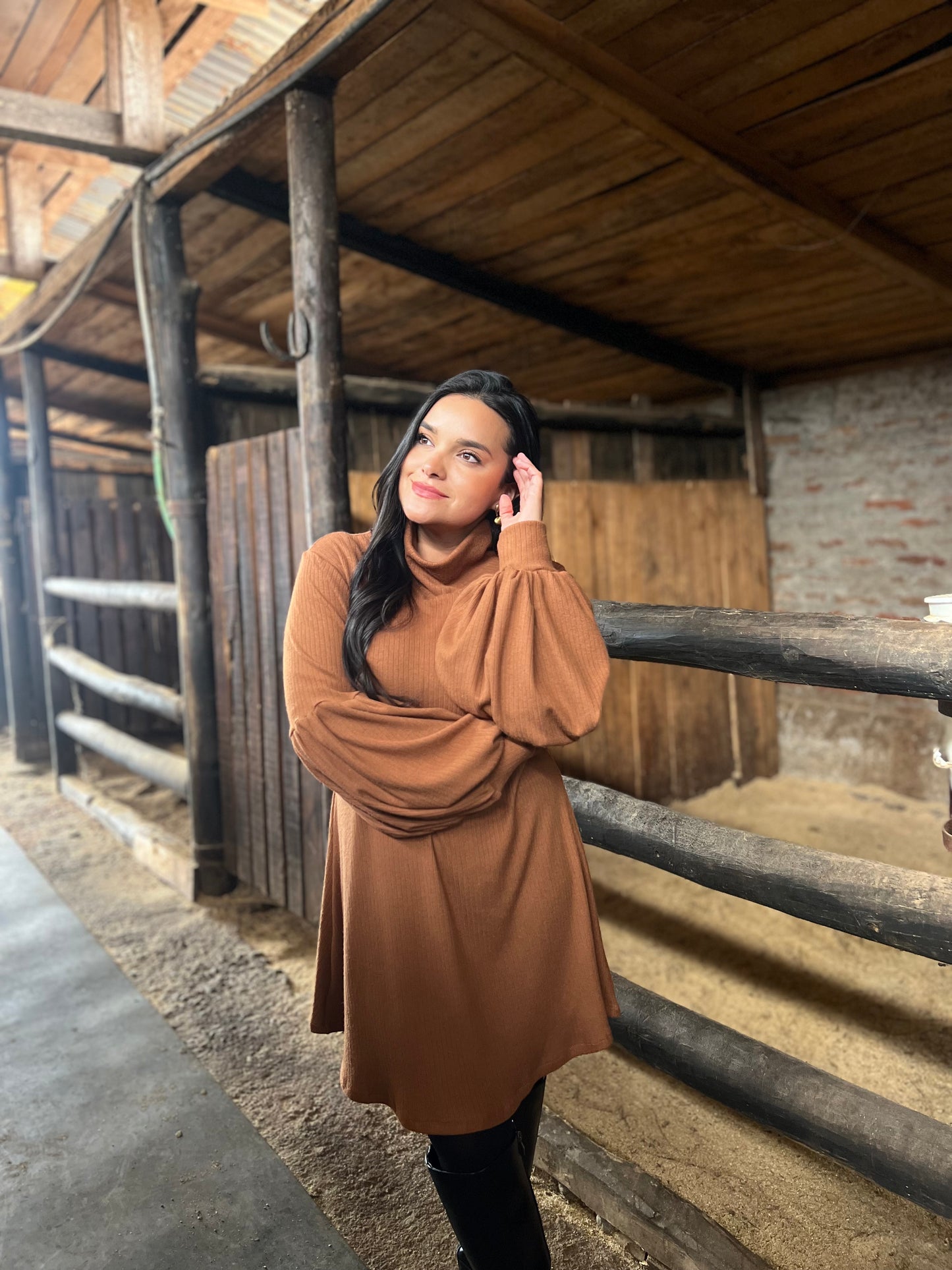 Vestido lanilla Camel