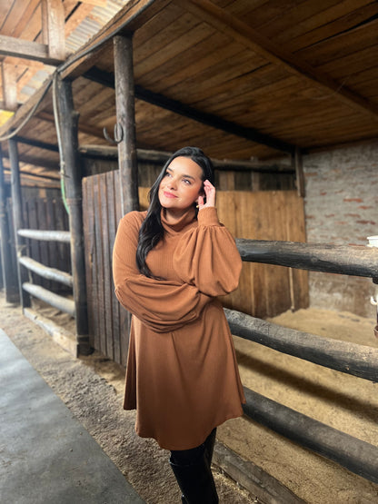 Vestido lanilla Camel