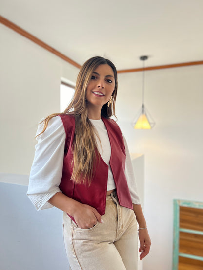 Chaqueta sin manga ecocuero