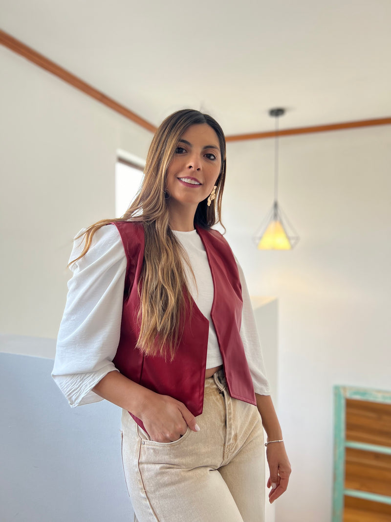 Chaqueta sin manga ecocuero