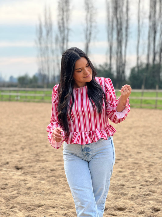 Blusa rayas rosada