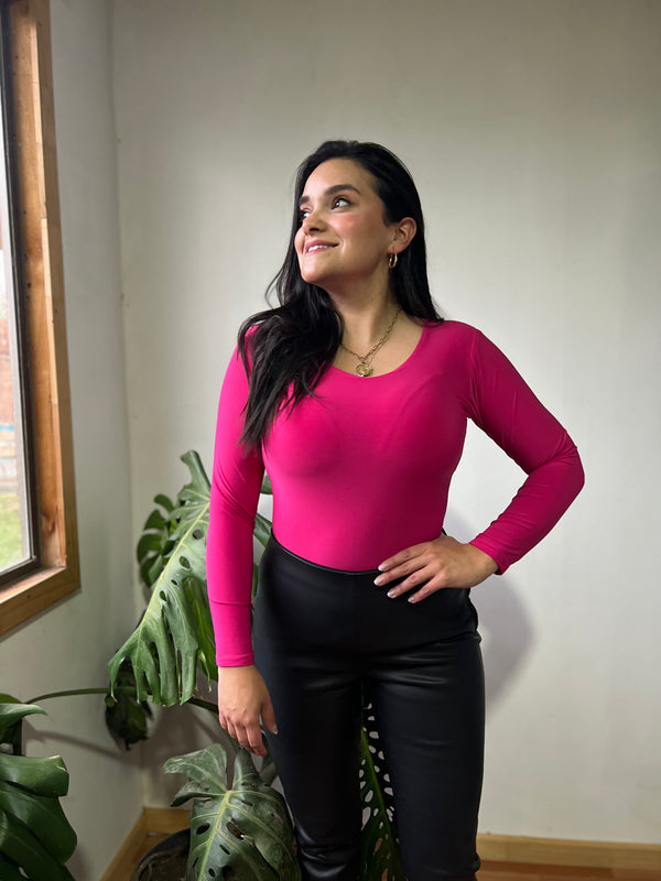 Body manga larga fucsia