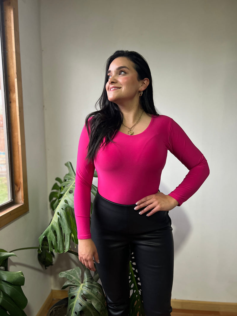 Body manga larga fucsia