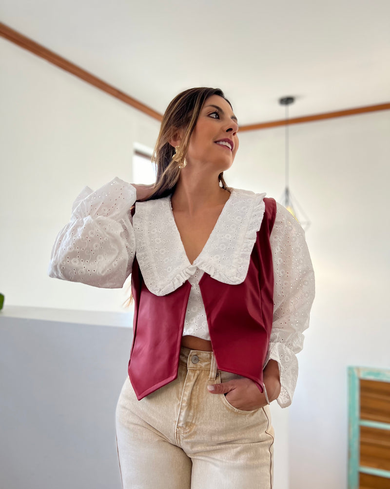 Chaqueta sin manga ecocuero