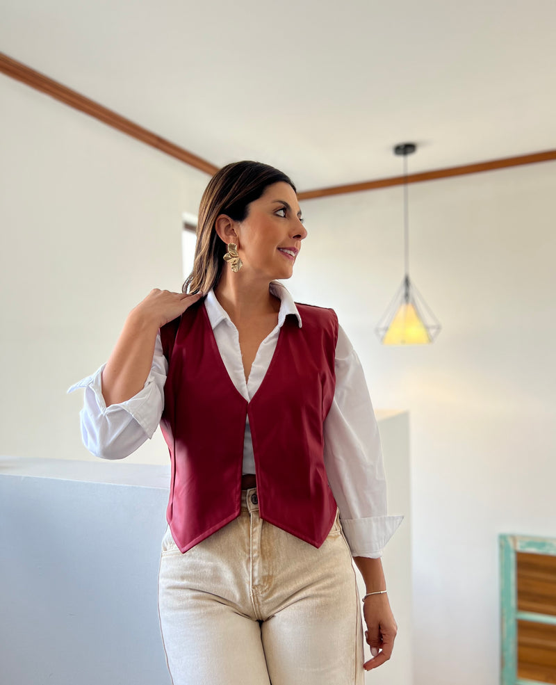 Chaqueta sin manga ecocuero