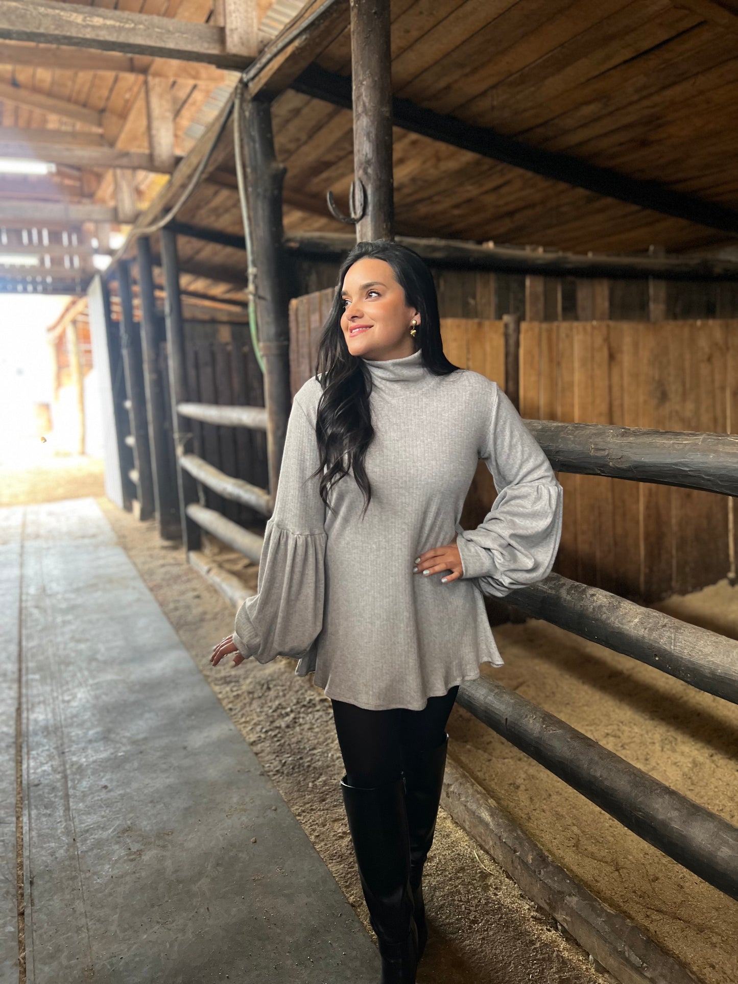 Vestido lanilla gris
