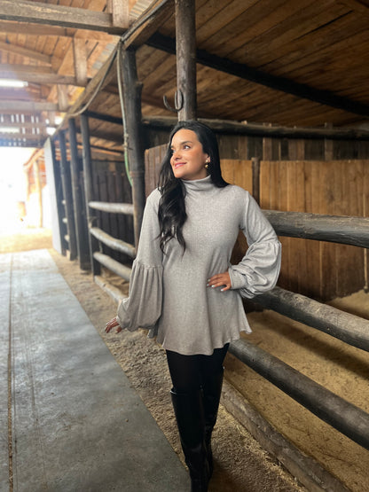 Vestido lanilla gris